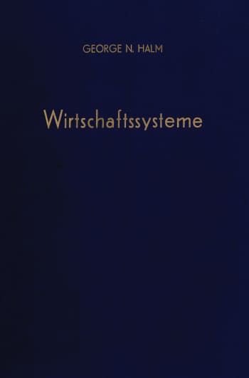 Cover: Wirtschaftssysteme