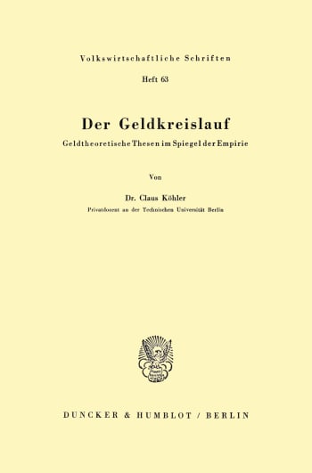 Cover: Der Geldkreislauf