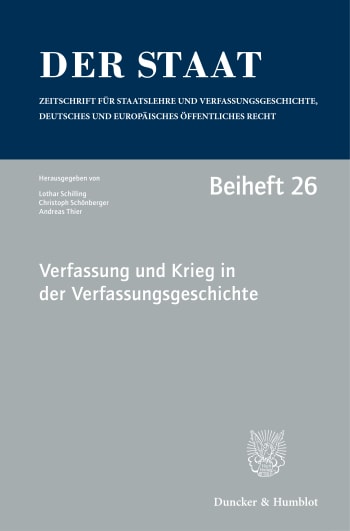 Cover: Verfassung und Krieg in der Verfassungsgeschichte