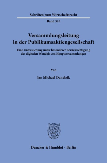 Cover: Versammlungsleitung in der Publikumsaktiengesellschaft