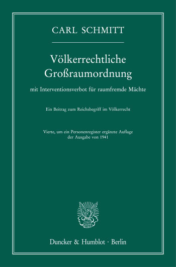 Cover: Völkerrechtliche Großraumordnung