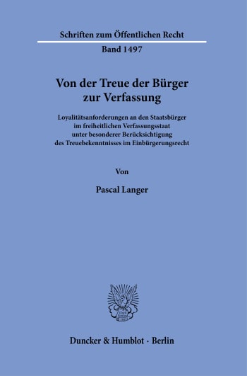 Cover: Von der Treue der Bürger zur Verfassung