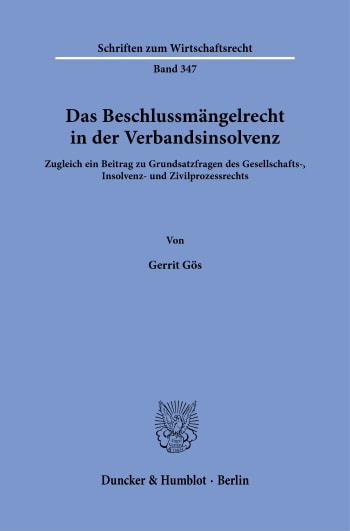 Cover: Das Beschlussmängelrecht in der Verbandsinsolvenz