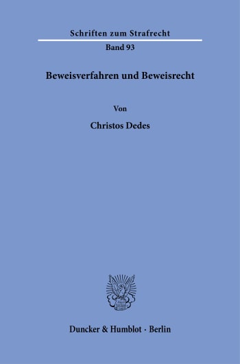 Cover: Beweisverfahren und Beweisrecht