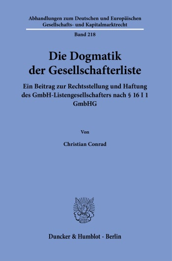 Cover: Die Dogmatik der Gesellschafterliste