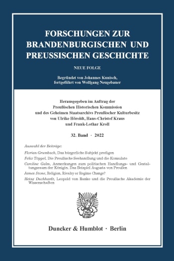 Cover: Forschungen zur Brandenburgischen und Preußischen Geschichte (FBPG)