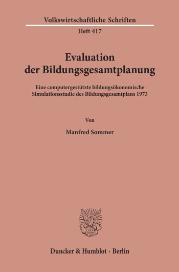 Cover: Evaluation der Bildungsgesamtplanung