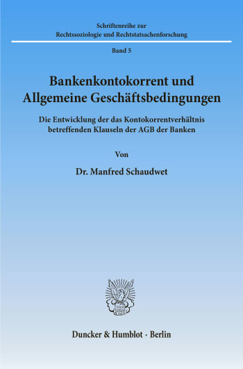 Cover: Bankenkontokorrent und Allgemeine Geschäftsbedingungen