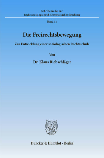 Cover: Die Freirechtsbewegung