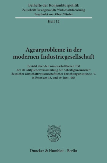 Cover: Agrarprobleme in der modernen Industriegesellschaft