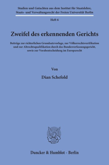 Cover: Zweifel des erkennenden Gerichts