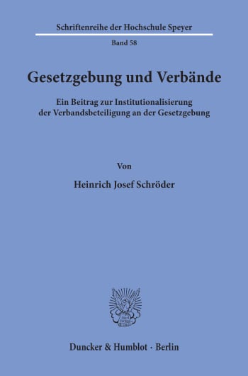 Cover: Gesetzgebung und Verbände