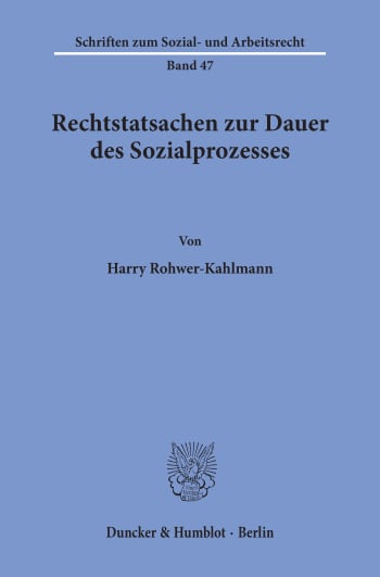 Cover: Rechtstatsachen zur Dauer des Sozialprozesses