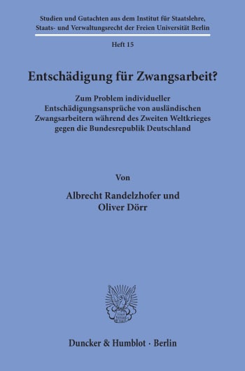 Cover: Entschädigung für Zwangsarbeit?