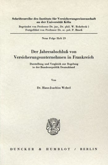 Cover: Der Jahresabschluß von Versicherungsunternehmen in Frankreich