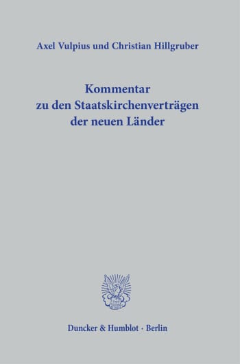 Cover: Kommentar zu den Staatskirchenverträgen der neuen Länder