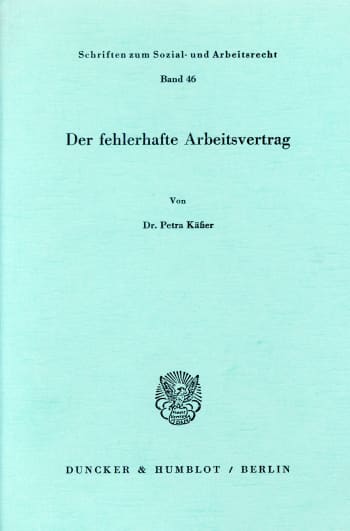 Cover: Der fehlerhafte Arbeitsvertrag