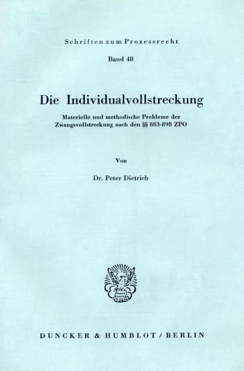 Cover: Die Individualvollstreckung