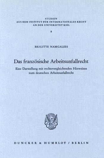 Cover: Das französische Arbeitsunfallrecht