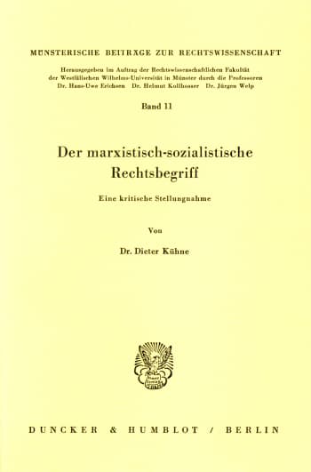 Cover: Der marxistisch-sozialistische Rechtsbegriff