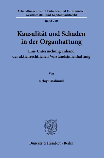 Cover: Kausalität und Schaden in der Organhaftung