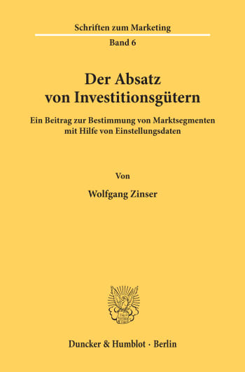 Cover: Der Absatz von Investitionsgütern