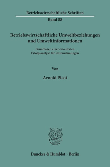 Cover: Betriebswirtschaftliche Umweltbeziehungen und Umweltinformationen