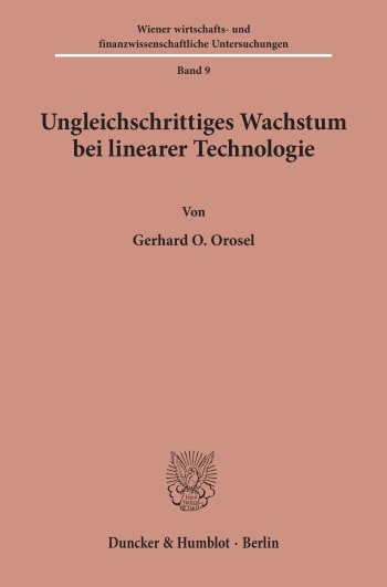 Cover: Ungleichschrittiges Wachstum bei linearer Technologie