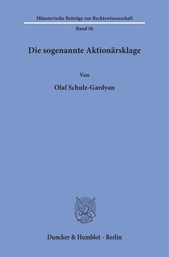 Cover: Die sogenannte Aktionärsklage