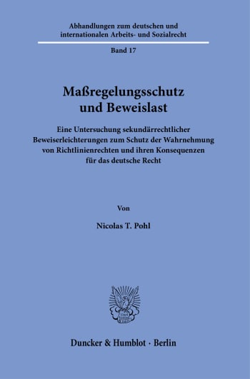 Cover: Maßregelungsschutz und Beweislast