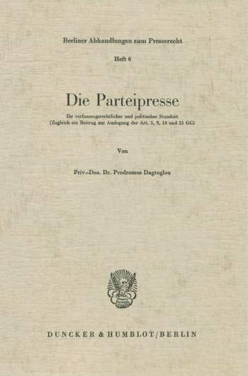 Cover: Die Parteipresse