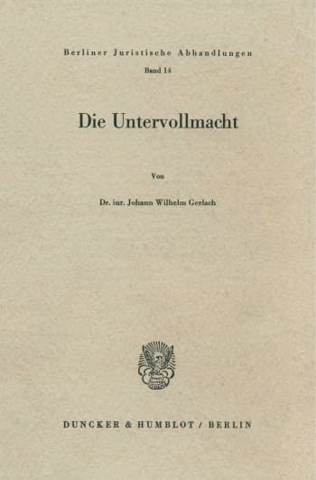 Cover: Die Untervollmacht