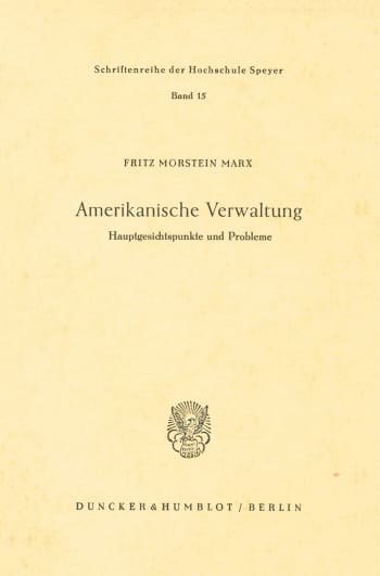 Cover: Amerikanische Verwaltung