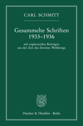 Cover: Gesammelte Schriften 1933–1936