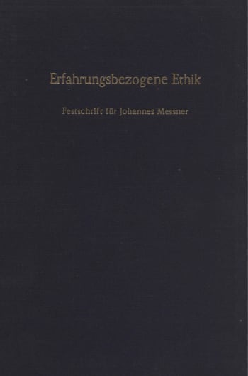 Cover: Erfahrungsbezogene Ethik