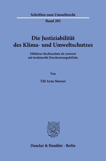 Cover: Die Justiziabilität des Klima- und Umweltschutzes