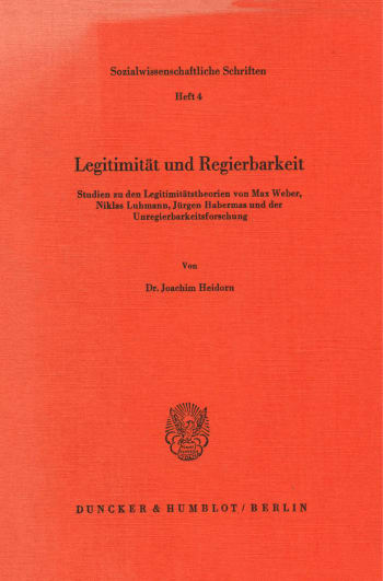 Cover: Legitimität und Regierbarkeit