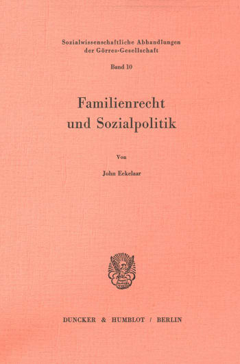 Cover: Familienrecht und Sozialpolitik