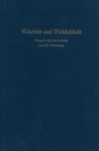 Cover: Wahrheit und Wirklichkeit