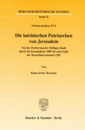 Cover: Die lateinischen Patriarchen von Jerusalem