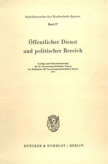 Cover: Öffentlicher Dienst und politischer Bereich