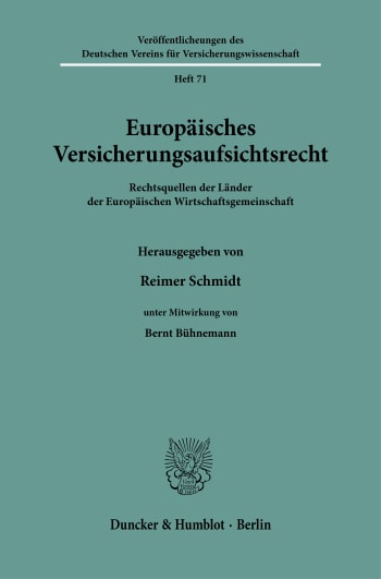 Cover: Europäisches Versicherungsaufsichtsrecht