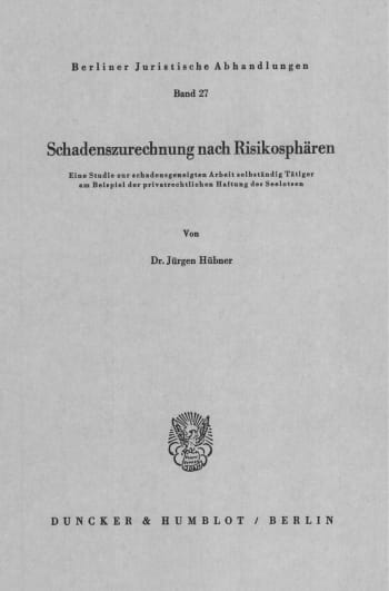 Cover: Schadenszurechnung nach Risikosphären