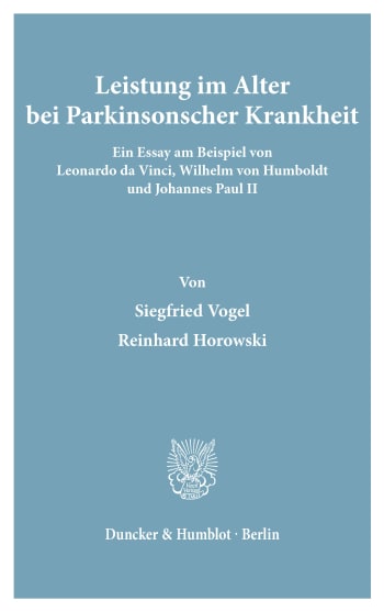 Cover: Leistung im Alter bei Parkinsonscher Krankheit