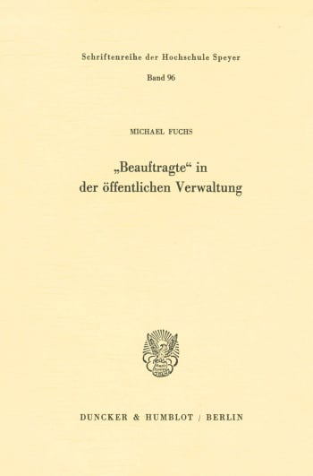 Cover: "Beauftragte" in der öffentlichen Verwaltung