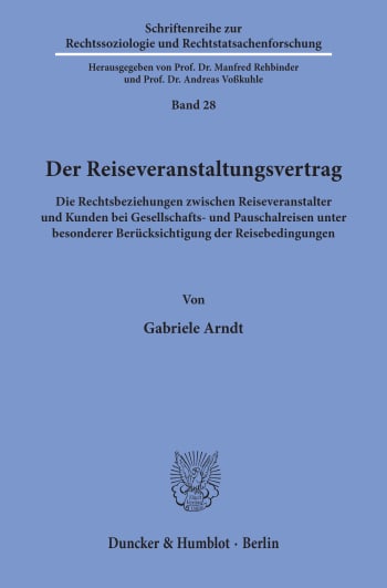 Cover: Der Reiseveranstaltungsvertrag