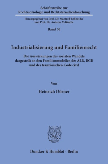 Cover: Industrialisierung und Familienrecht