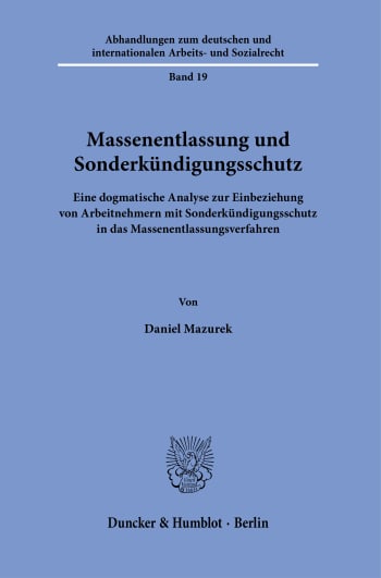 Cover: Massenentlassung und Sonderkündigungsschutz