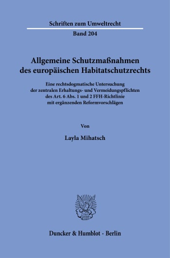 Cover: Allgemeine Schutzmaßnahmen des europäischen Habitatschutzrechts