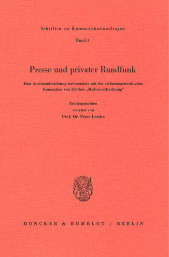 Cover: Presse und privater Rundfunk